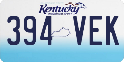 KY license plate 394VEK