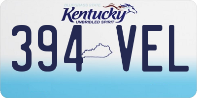 KY license plate 394VEL