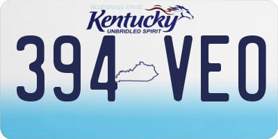 KY license plate 394VEO