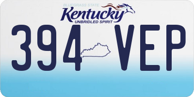 KY license plate 394VEP