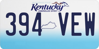 KY license plate 394VEW