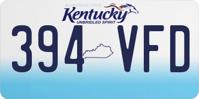 KY license plate 394VFD