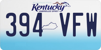 KY license plate 394VFW