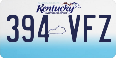 KY license plate 394VFZ