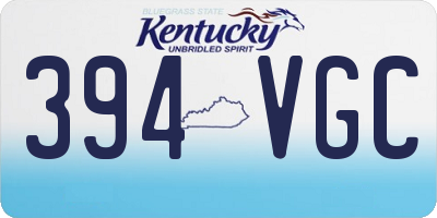 KY license plate 394VGC