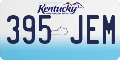 KY license plate 395JEM