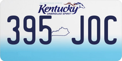 KY license plate 395JOC