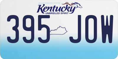 KY license plate 395JOW