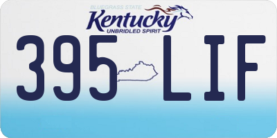 KY license plate 395LIF