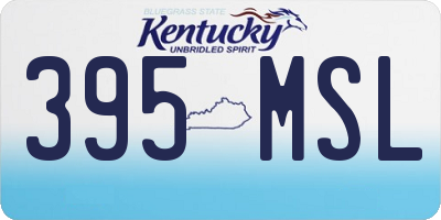 KY license plate 395MSL