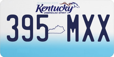 KY license plate 395MXX