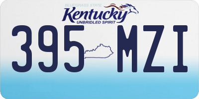 KY license plate 395MZI
