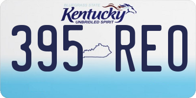 KY license plate 395REO