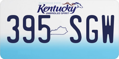 KY license plate 395SGW