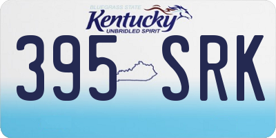 KY license plate 395SRK
