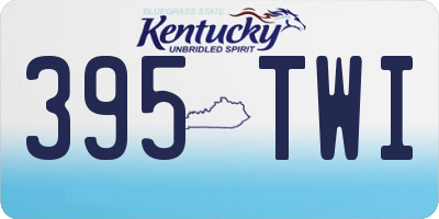 KY license plate 395TWI