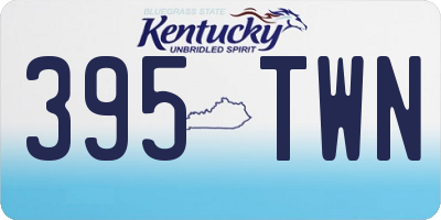 KY license plate 395TWN