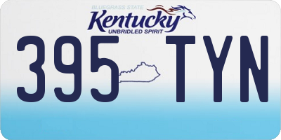 KY license plate 395TYN