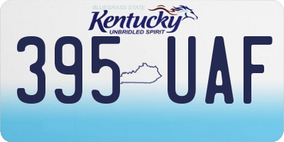 KY license plate 395UAF