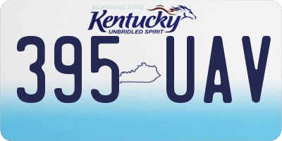 KY license plate 395UAV