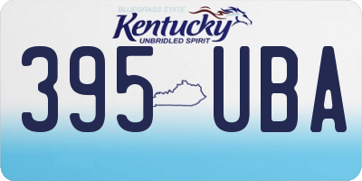 KY license plate 395UBA