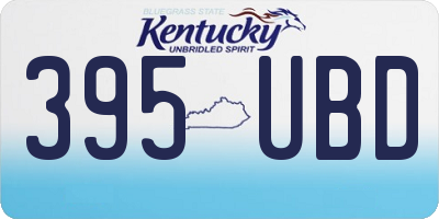 KY license plate 395UBD