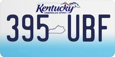 KY license plate 395UBF