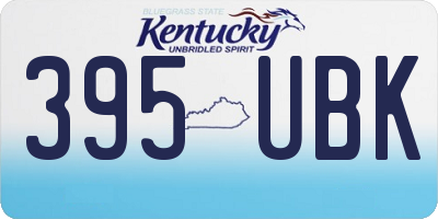 KY license plate 395UBK