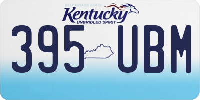 KY license plate 395UBM