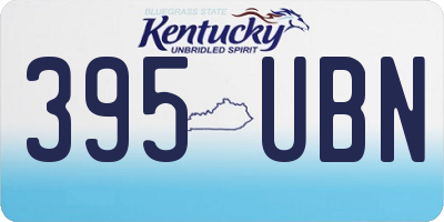 KY license plate 395UBN