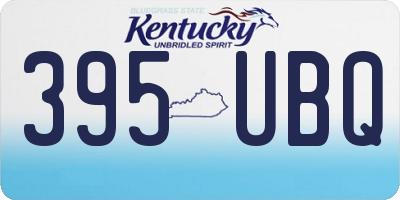 KY license plate 395UBQ