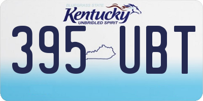 KY license plate 395UBT