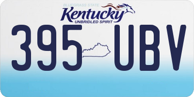 KY license plate 395UBV