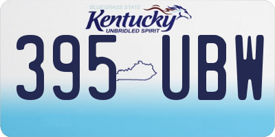 KY license plate 395UBW
