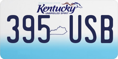 KY license plate 395USB