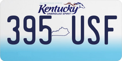 KY license plate 395USF