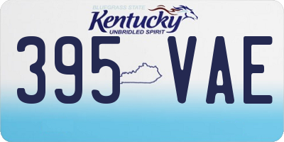 KY license plate 395VAE