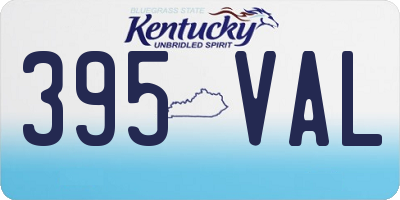 KY license plate 395VAL