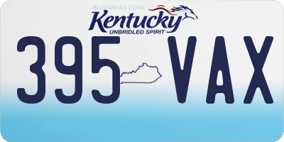 KY license plate 395VAX