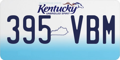 KY license plate 395VBM