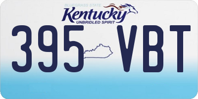KY license plate 395VBT