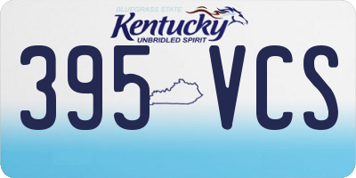 KY license plate 395VCS