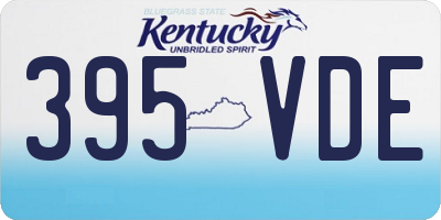 KY license plate 395VDE