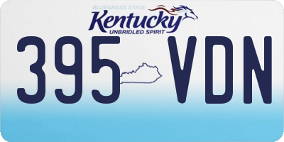 KY license plate 395VDN