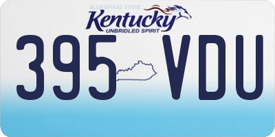 KY license plate 395VDU