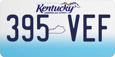 KY license plate 395VEF