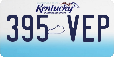 KY license plate 395VEP