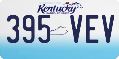 KY license plate 395VEV