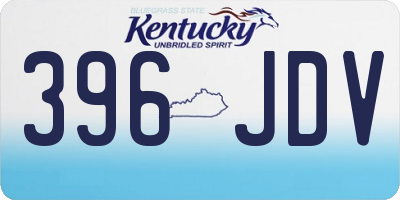 KY license plate 396JDV