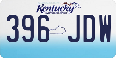 KY license plate 396JDW